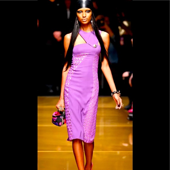 NWT- VERSACE LIMITED ADDITION PURPLE DRESS FOR H&M - Picture 1 of 15